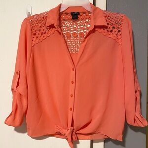 Rue21 Orange Button Down Top
